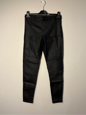 Streetwear Society Black Ribbed-Knee Skinny Pants